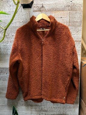 Eddie Bauer | Cozy Sherpa Teddy Fleece 1/4-Zip Pullover - Women's XL, Rust Brown